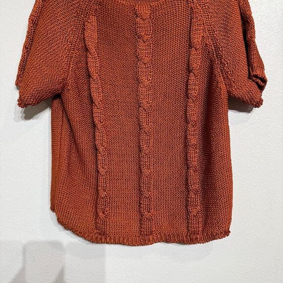 Kate Landry Orange Short Sleeve Sweater Sz XL - Picture 4 of 11